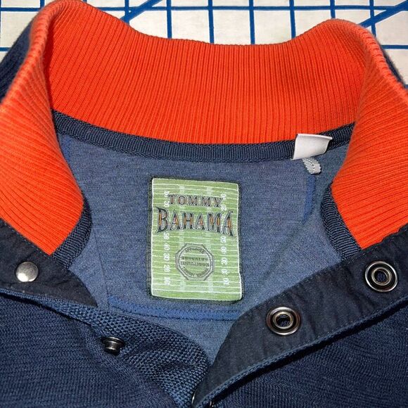 Tommy Bahama Denver Broncos 1/4 Button Sweater Blue Mens L NFL - Picture 8 of 10